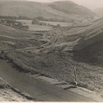 A picture showing the road through the Trough of Bowland to Dunsop Bridge. Jeanne Flann rode her bicycle on this road to and from dances and church.