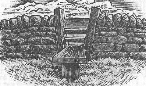 A picture of a stile through a wall signifying Jeanne Flann taking the path out of Marshaw, leaving behind her life as a Land Girl